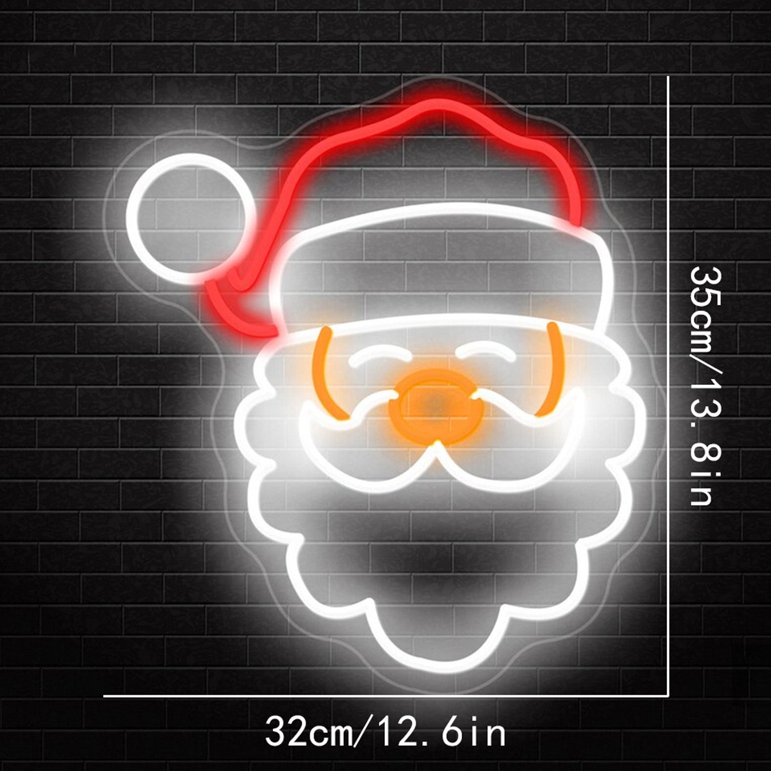 Neon Walls Santa Claus Neon Sign, USB Powered, 36V or Below, Acrylic, Festive Holiday Decor for Christmas, Thanksgiving, New Year, Winter, No Bulb Included