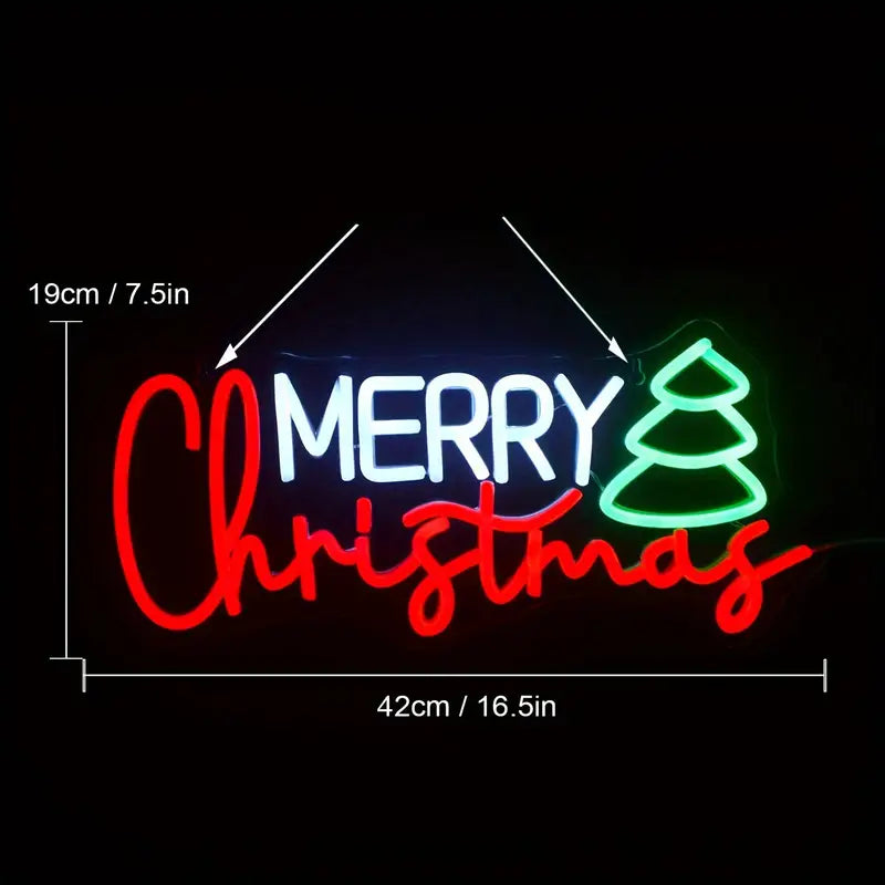 Merry Christmas-Tree LED Neon Sign