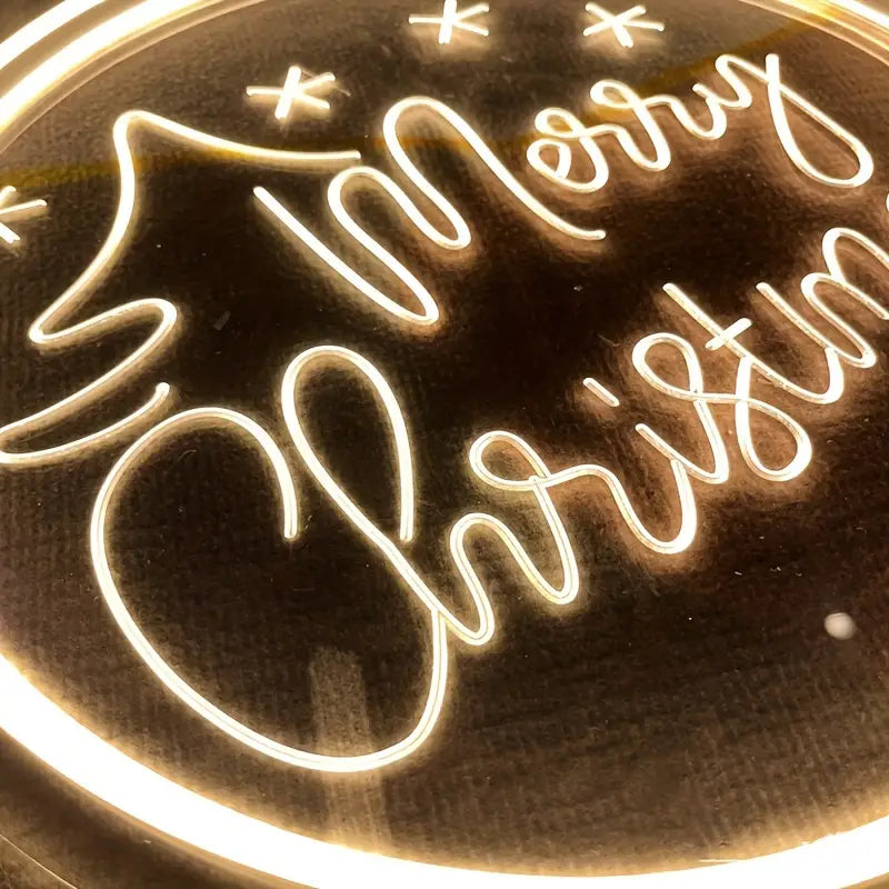 Merry Christmas LED Neon Sign with Engraved Art Font