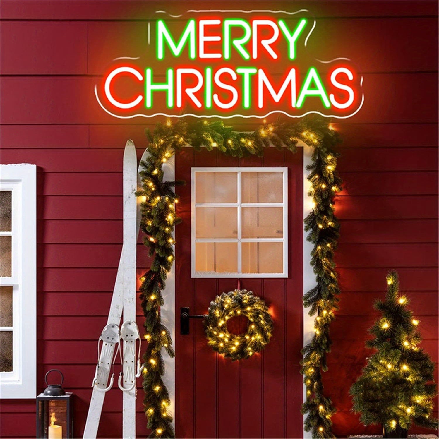 Merry Christmas Neon Sign - Multicolor LED Wall Art for Home & Party Decor, USB Powered, Dimmable Lights for Bedroom, Living Room, Bar, and Outdoor Festivities, for Winter