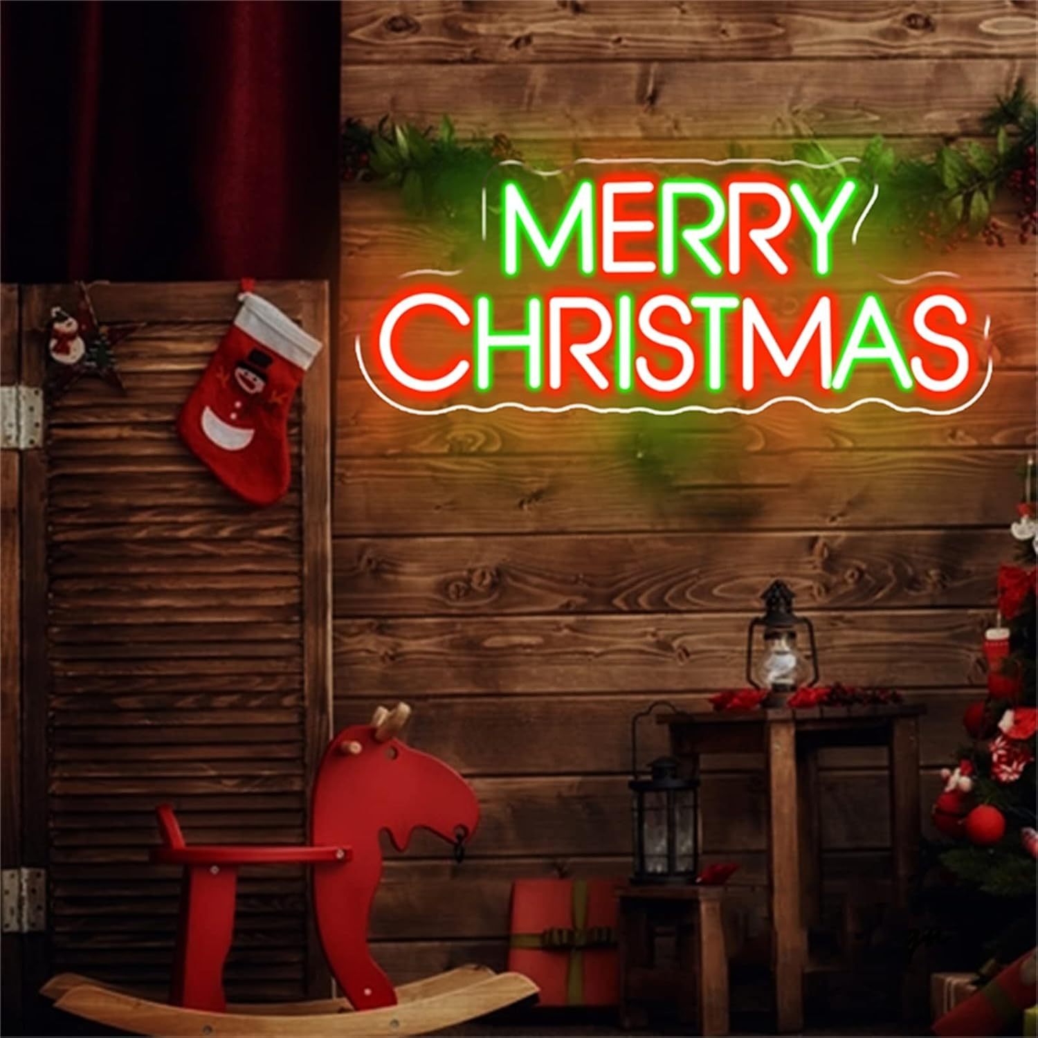 Merry Christmas Neon Sign - Multicolor LED Wall Art for Home & Party Decor, USB Powered, Dimmable Lights for Bedroom, Living Room, Bar, and Outdoor Festivities, for Winter