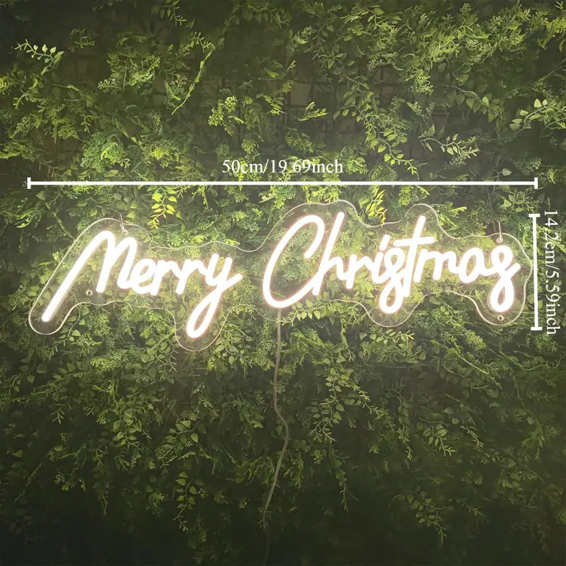 Merry Christmas Neon Sign - USB Powered, Adjustable Brightness for Festive Home & Party Decor, Perfect Gift for Family and Friends