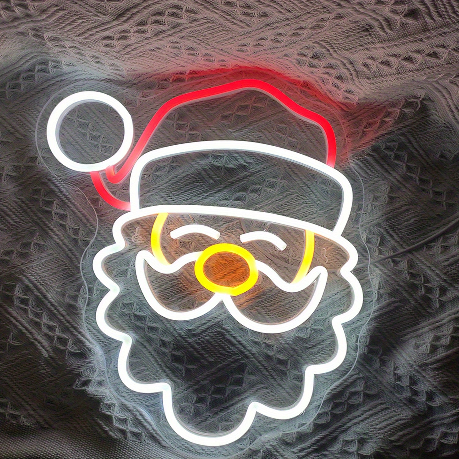 Neon Walls Santa Claus Neon Sign, USB Powered, 36V or Below, Acrylic, Festive Holiday Decor for Christmas, Thanksgiving, New Year, Winter, No Bulb Included