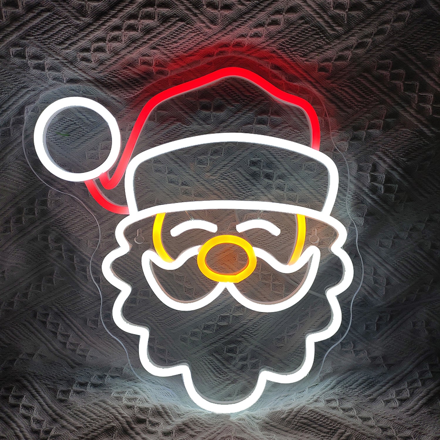 Neon Walls Santa Claus Neon Sign, USB Powered, 36V or Below, Acrylic, Festive Holiday Decor for Christmas, Thanksgiving, New Year, Winter, No Bulb Included