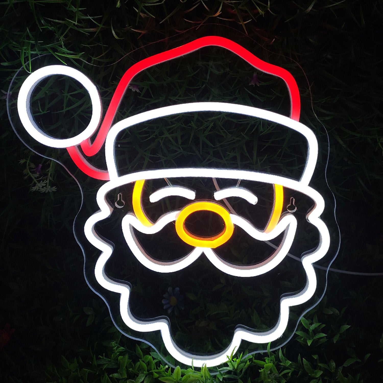 Neon Walls Santa Claus Neon Sign, USB Powered, 36V or Below, Acrylic, Festive Holiday Decor for Christmas, Thanksgiving, New Year, Winter, No Bulb Included