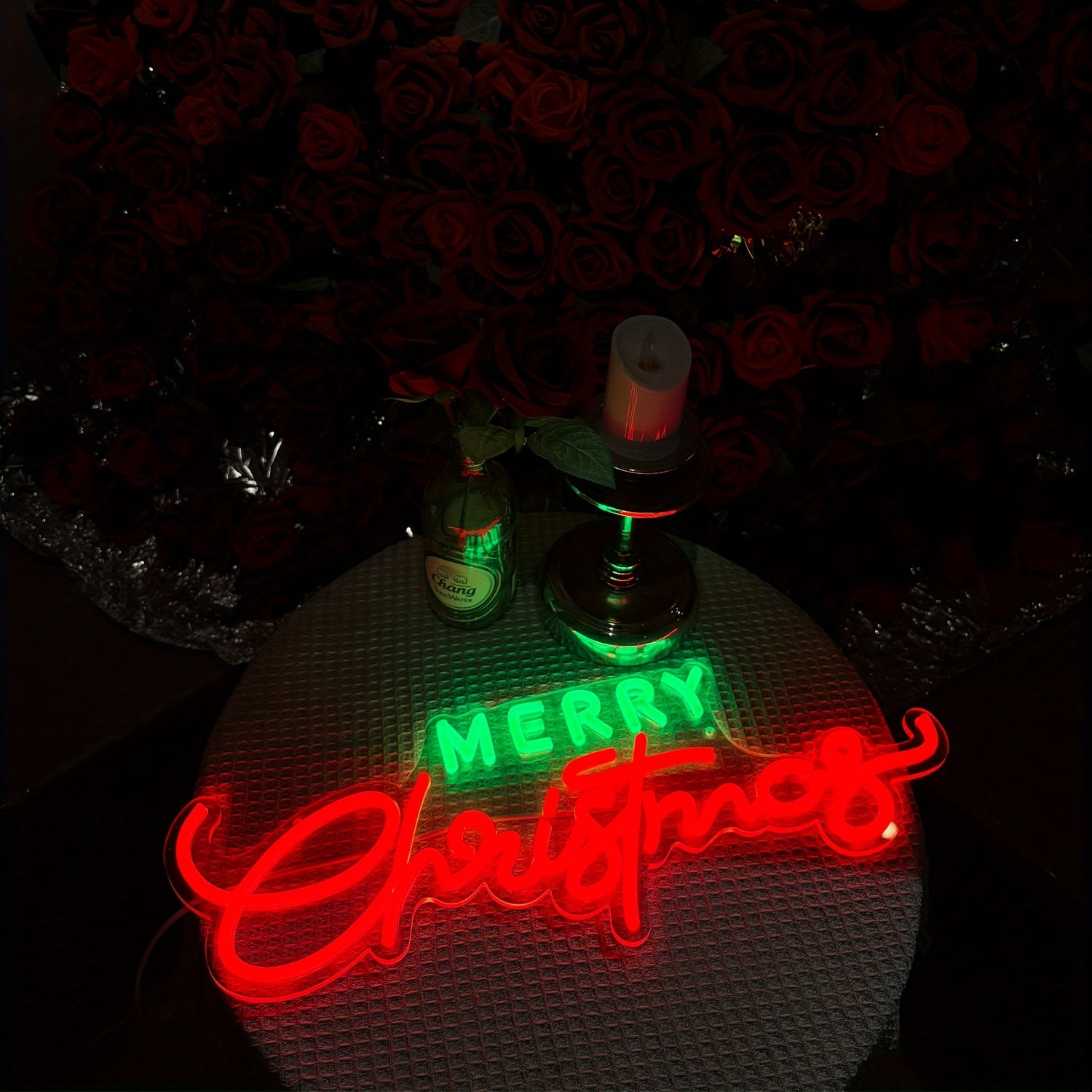 neonwalls 50cm Neon Sign "Merry Christmas" - Festive Wall Hanging, Plastic, USB Powered, Switch Control, Multi-Purpose Holiday Lighting Decor