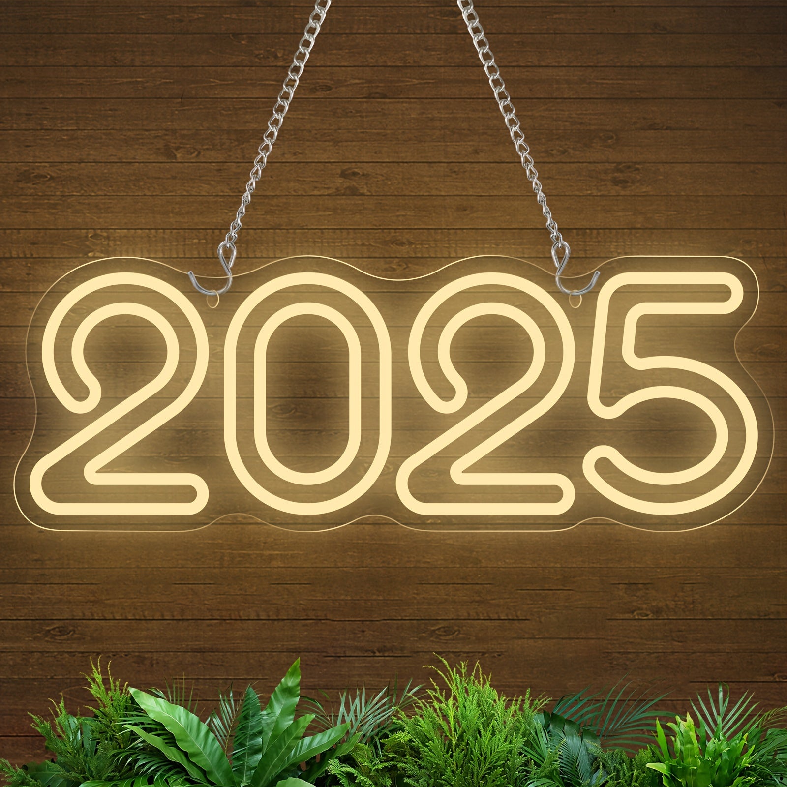 2025 New Year LED Neon Sign - USB Powered Wall Decor with Dimmer Switch, Perfect for Bedroom, Bar, Pub, Restaurant, New year & Birthday Parties - 39.88cmx5.9