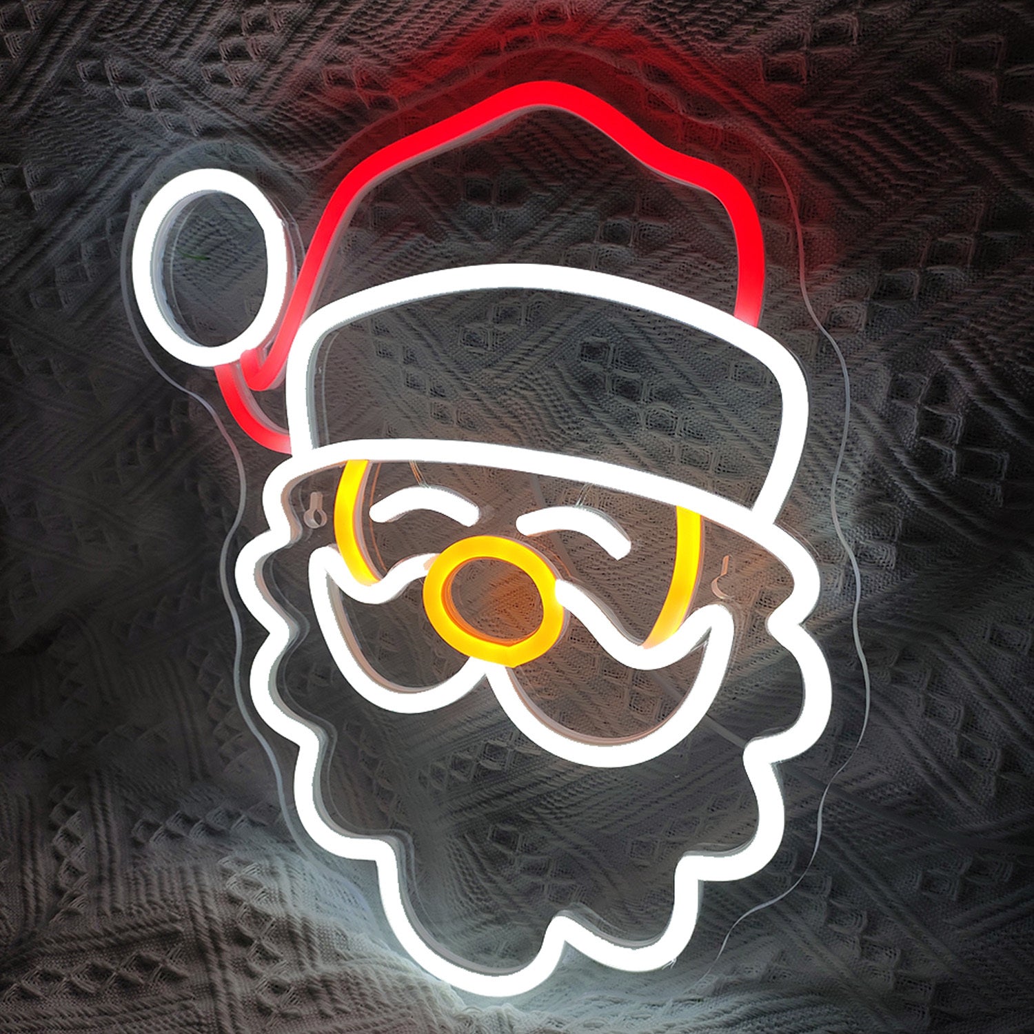 Neon Walls Santa Claus Neon Sign, USB Powered, 36V or Below, Acrylic, Festive Holiday Decor for Christmas, Thanksgiving, New Year, Winter, No Bulb Included