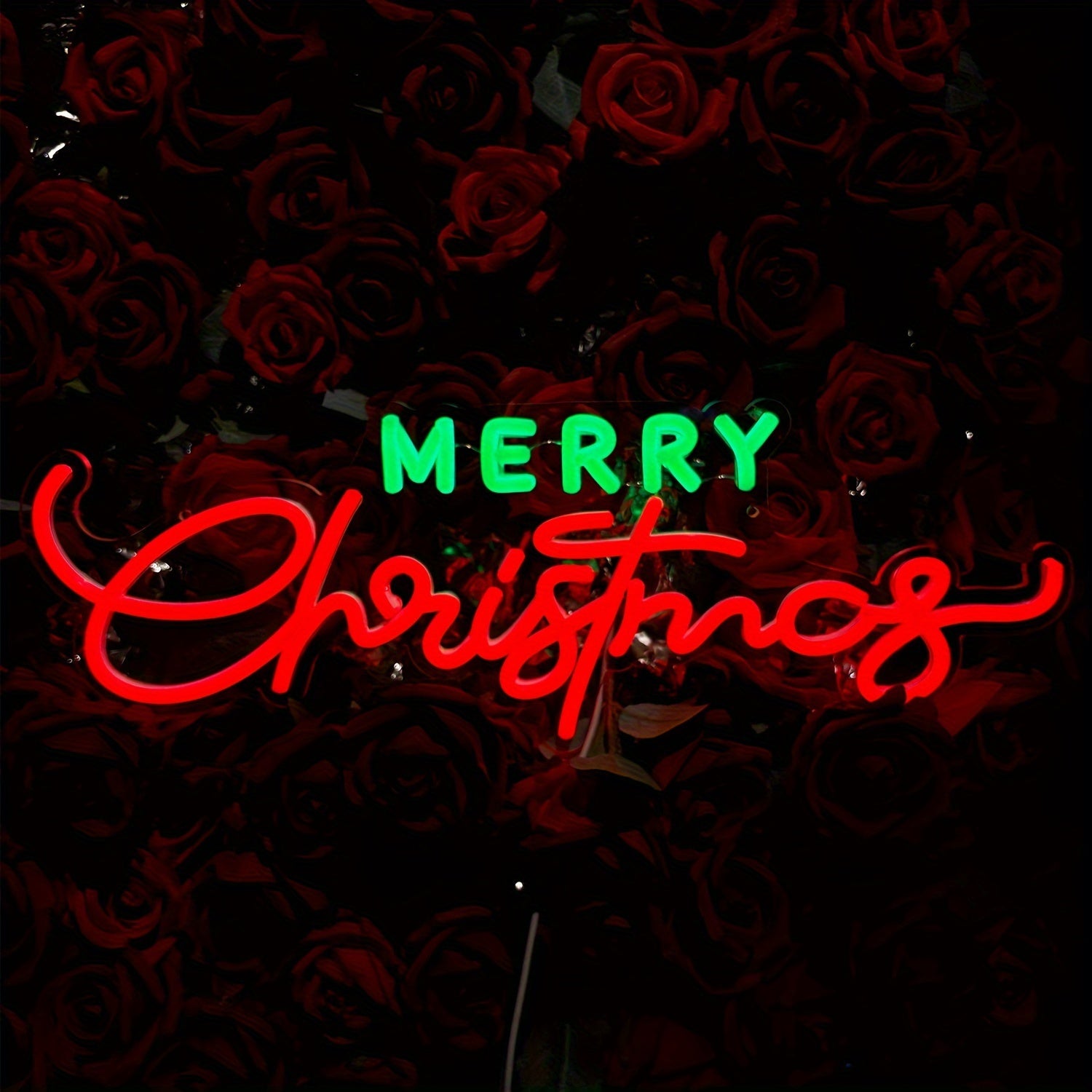 neonwalls 50cm Neon Sign "Merry Christmas" - Festive Wall Hanging, Plastic, USB Powered, Switch Control, Multi-Purpose Holiday Lighting Decor