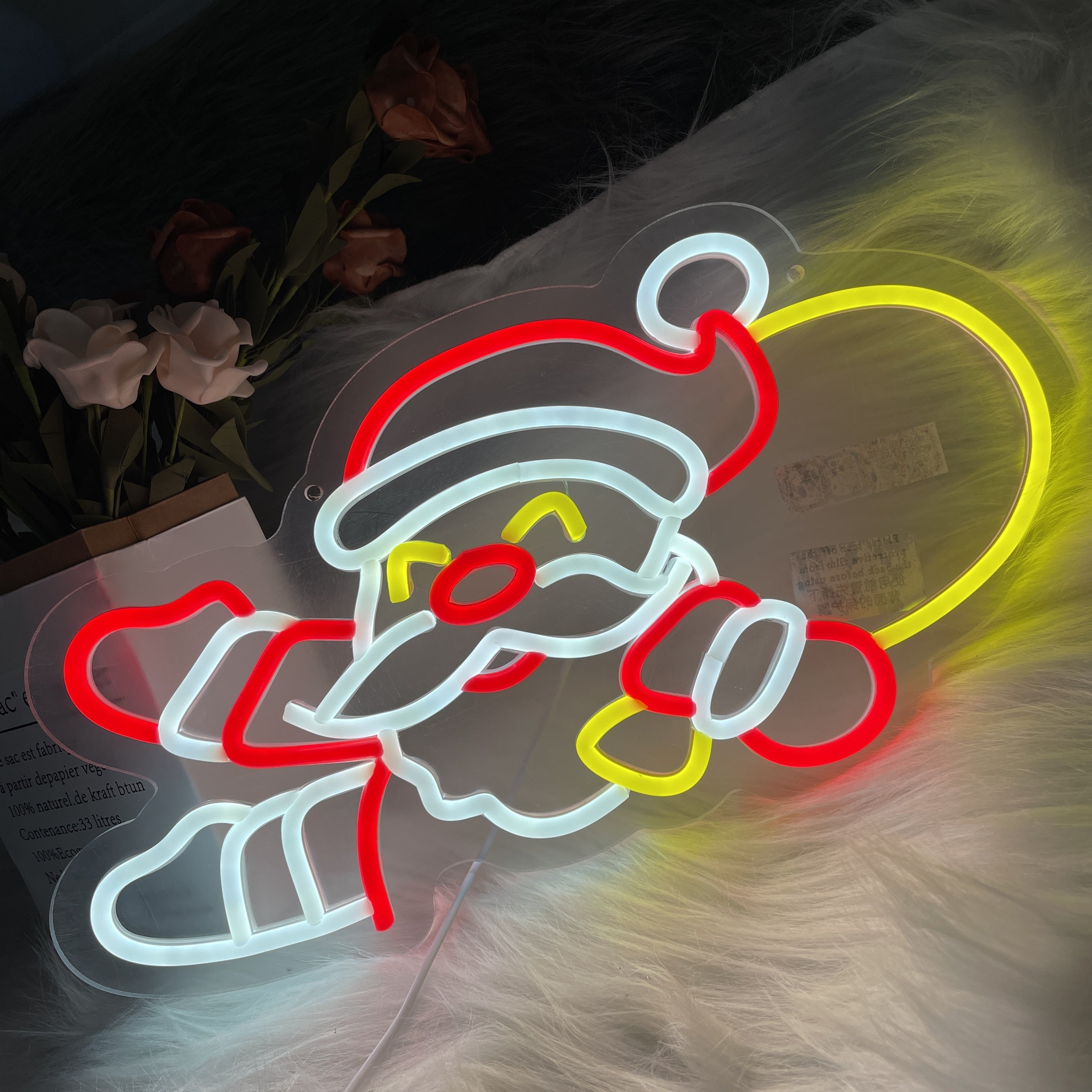 LED Neon Santa Claus Wall Decor - Glam Style USB Powered Christmas Light, Religious Theme Wall Mount Festive Decoration for New Year'S Day, No Battery Required