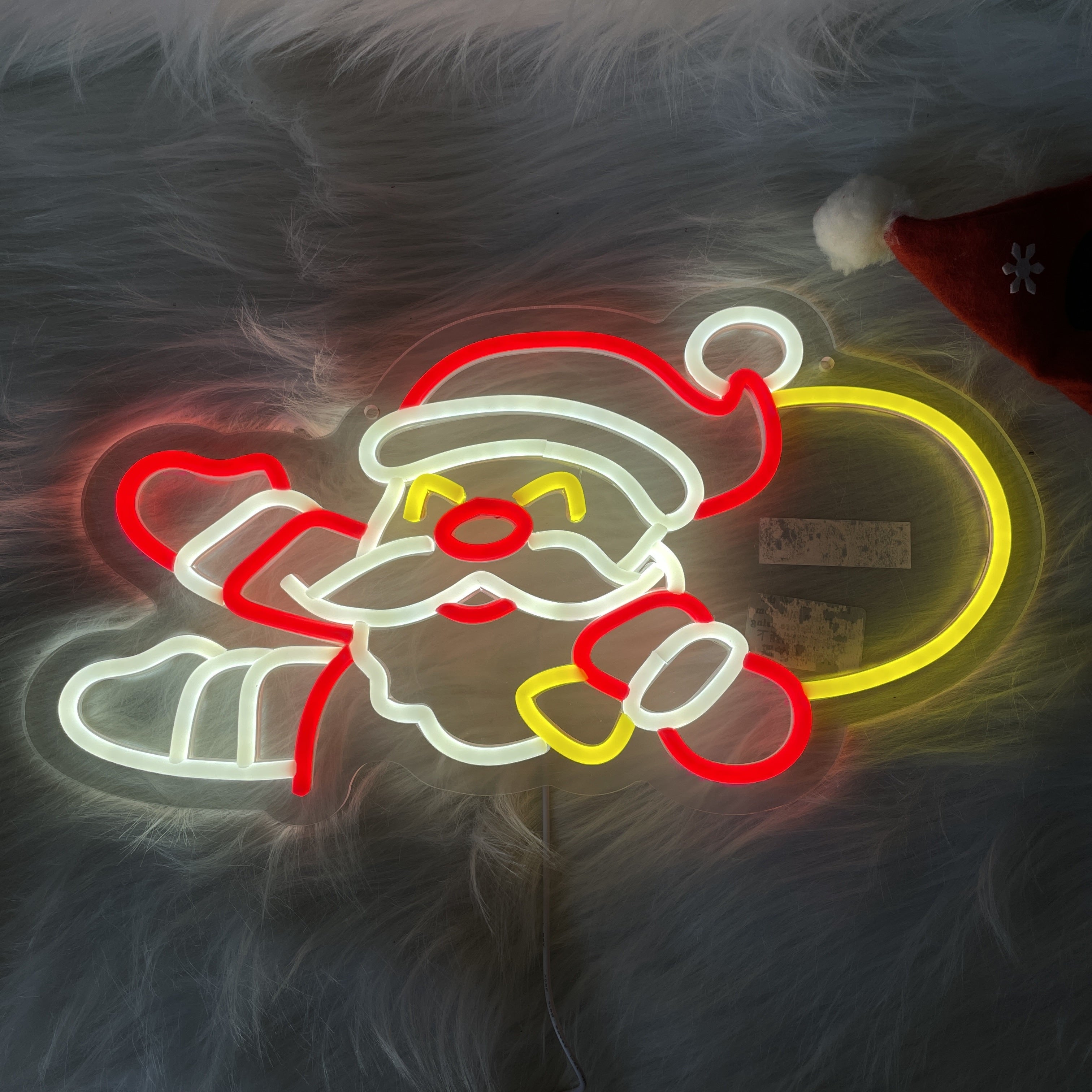 LED Neon Santa Claus Wall Decor - Glam Style USB Powered Christmas Light, Religious Theme Wall Mount Festive Decoration for New Year'S Day, No Battery Required